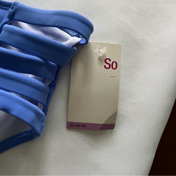 SO Strappy High Waist Caribbean Blue Bikini Bottoms Size Juniors’ XLarge NWT - Picture 6 of 16